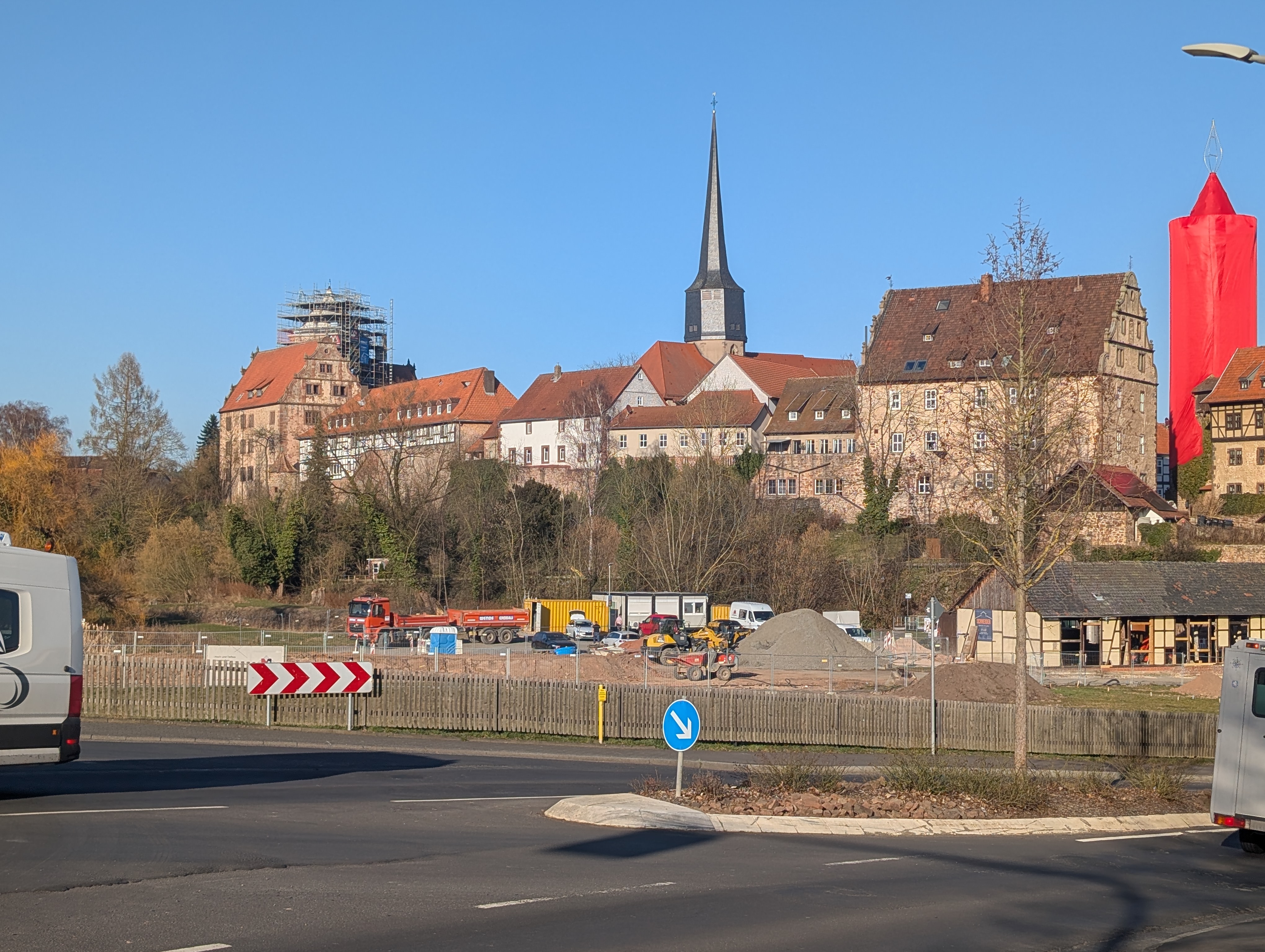 Die Au�enanlage im Hahnekiez wird gerade gebaut